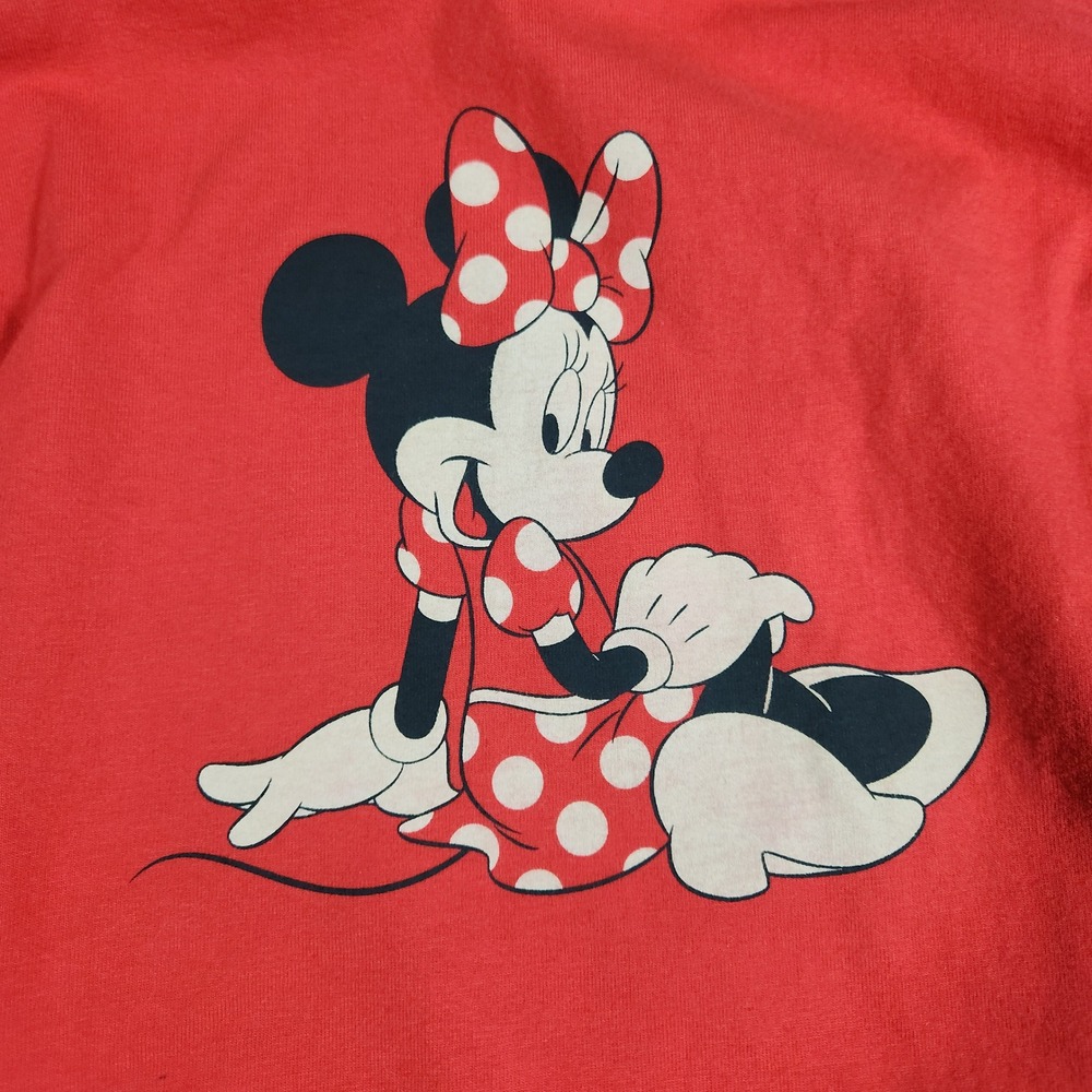 Disney‎ Parks Minnie Mouse Peplum Top Womens 1X Red Organic Cotton - Picture 3 of 13